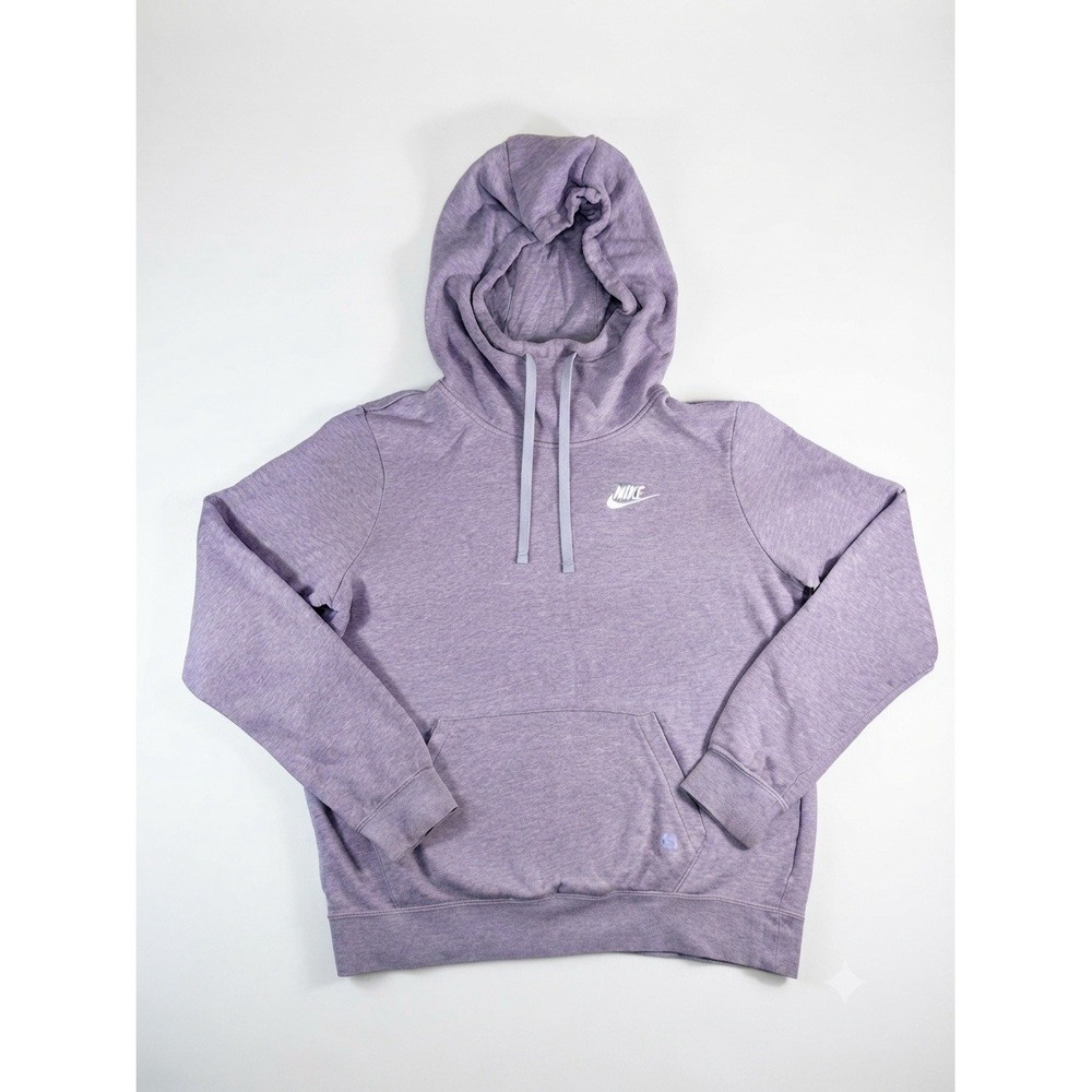 Nike Club Fleece Pullover Hoodie Womens Small Purple Heather DQ5415-569